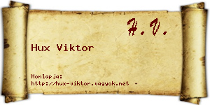 Hux Viktor névjegykártya